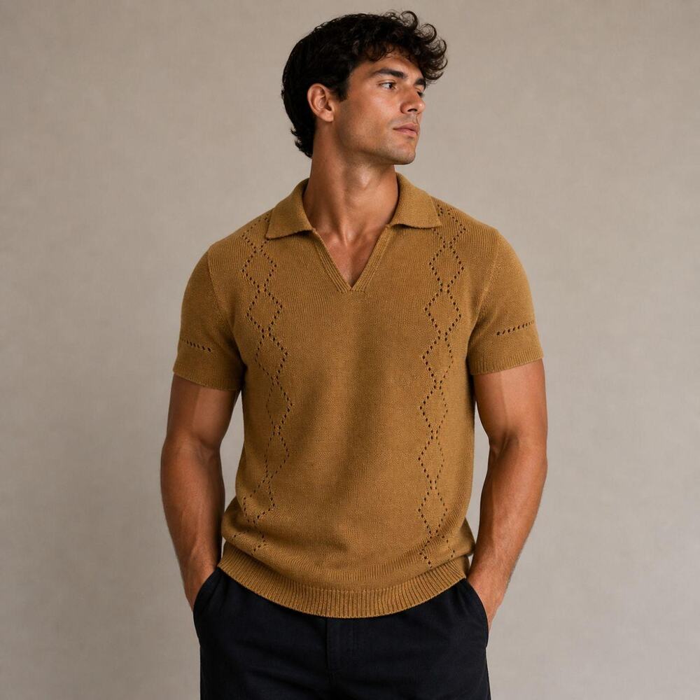 Zara short sleeve knit polo